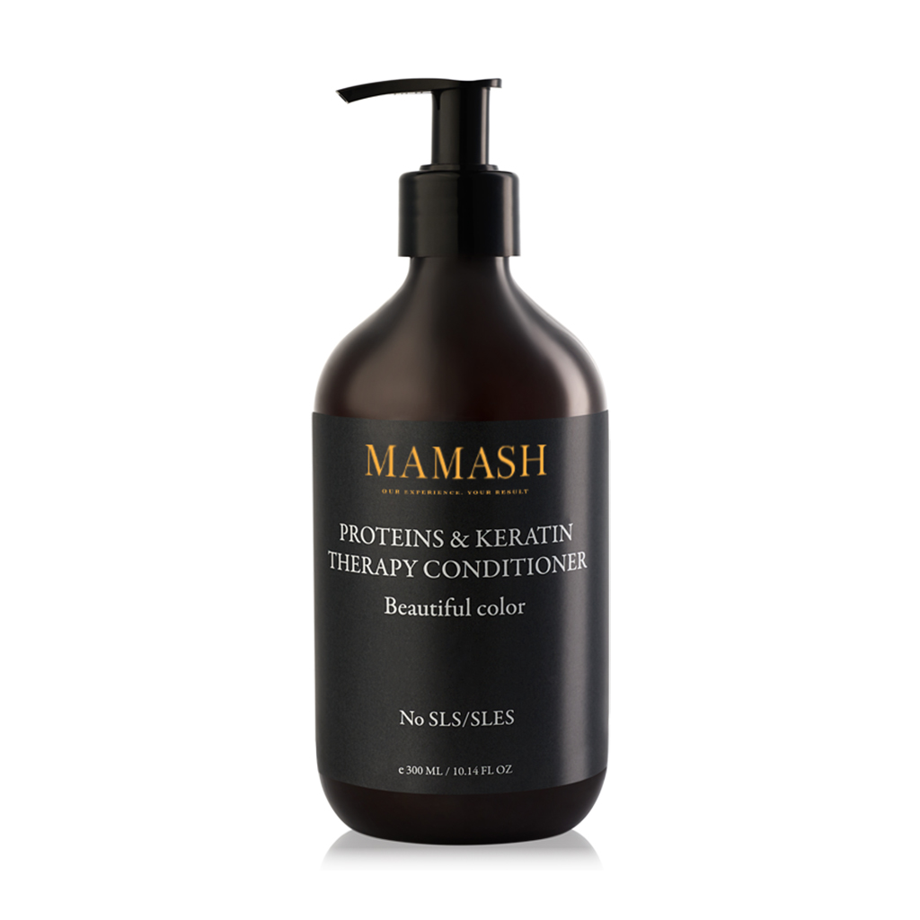 Надлегкий кондиціонер-терапія для волосся Mamash Proteins &amp; Keratin Therapy Conditioner з амінокислотами шовку та протеїнами кератину, 300 мл
