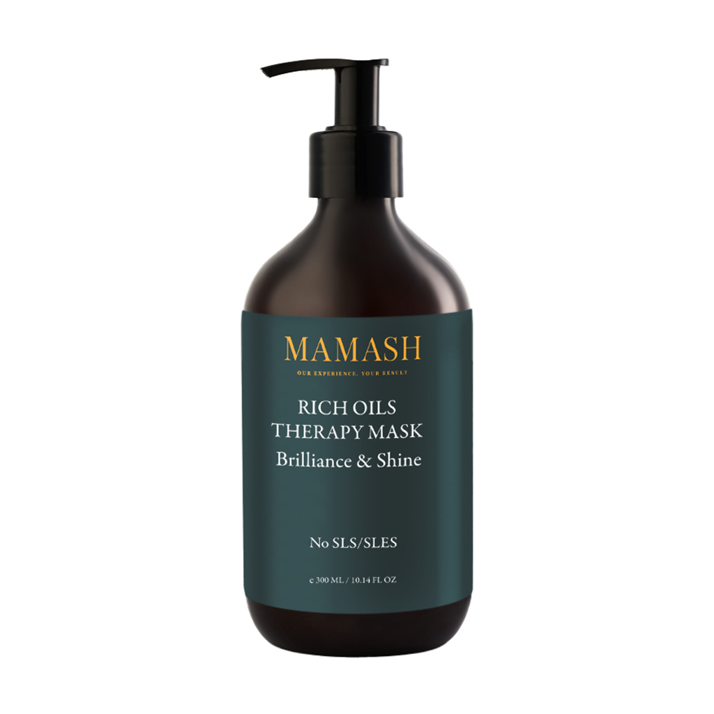 Живильна маска-терапія Mamash Rich Oils Therapy Mask для сяяння та блиску волосся, з цінними оліями, 300 мл